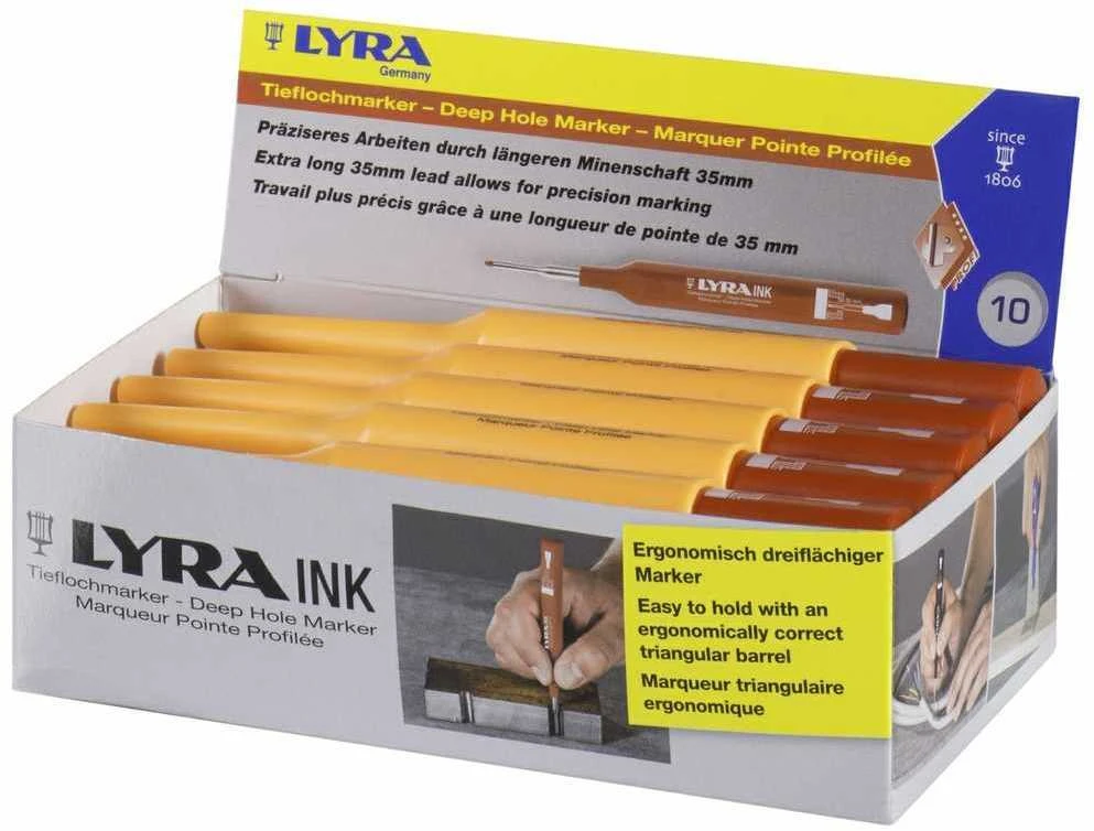 Permanentinis žymeklis Lyra Ink, statybinis, raudonos spalvos