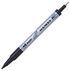 Pilot Pen Permanentinis žymeklis Pilot Twin CD-DVD, dvipusis, 0.4mm ir 0.8mm, juodos spalvos