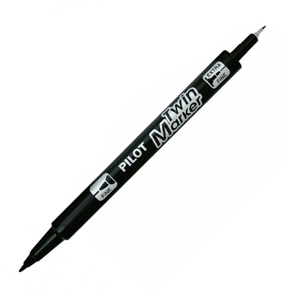 Pilot Pen Permanentinis dvigubas žymeklis Pultas EF/F, juoda sp.