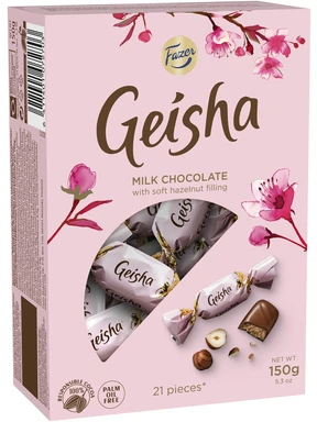 Šokoladiniai saldainiai GEISHA, su riešutų įdaru, 150 g