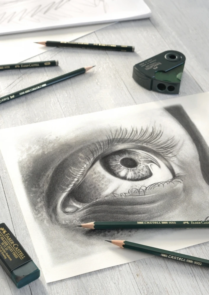 Pieštukai eskizavimui Faber-Castell 9000 Grafit Set, HB/B/2B/4B/6B/8B, 6 vnt.