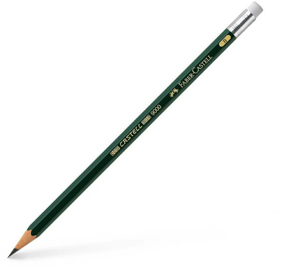 Pieštukas Faber-Castell 9000 B, su trintuku