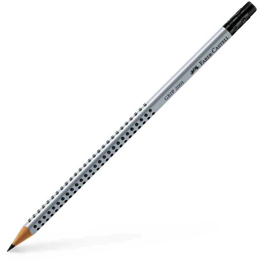 Pieštukas Faber-Castell Grip 2001, B, su trintuku, padrožtas