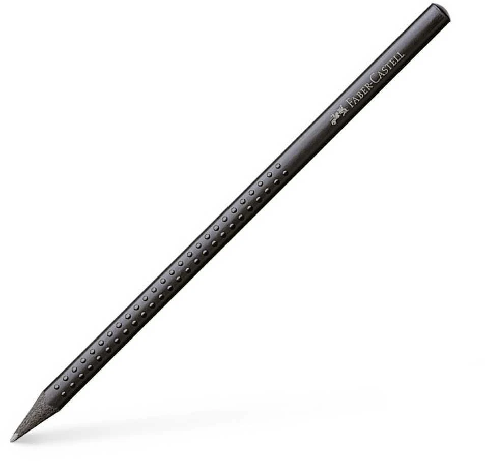 Pieštukas Faber-Castell GRIP, B, be trintuko, padrožtas, juodos spalvos korpusas
