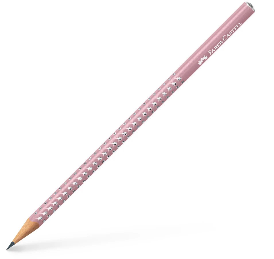 Pieštukas Faber-Castell Sparkle HB, rausvos spalvos korpusas