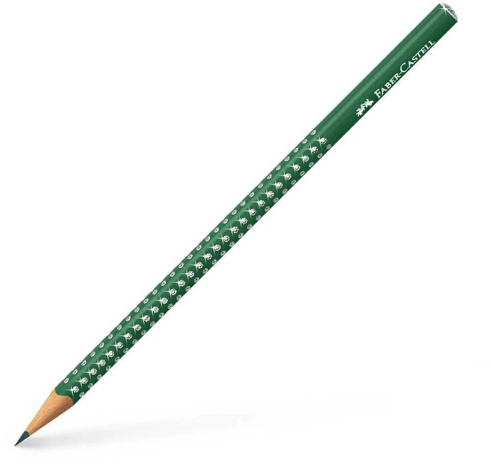 Pieštukas Faber-Castell Sparkle HB, žalios spalvos korpusas