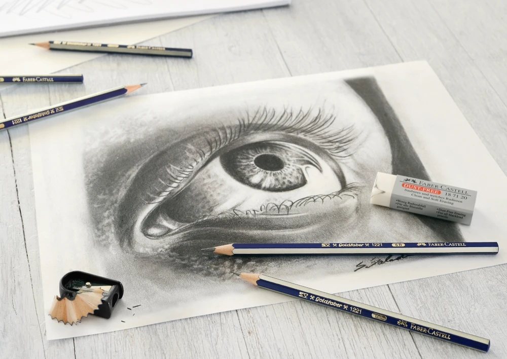 Pieštukų rinkinys Faber-Castell Goldfaber 1221, be trintuko, padrožti, 6vnt.