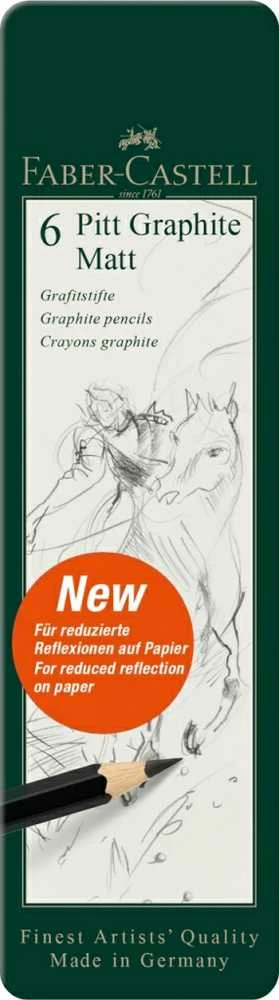 Pieštukų rinkinys Faber-Castell Pitt Graphite Matt, 6 dalių