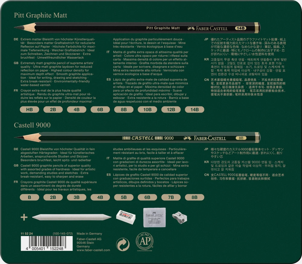 Faber-Castell Pieštukų rinkinys Pitt Graphite Matt, Castell 9000 20 vnt.