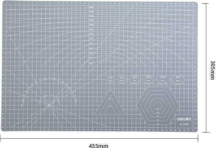 Pjaustymo pagrindas DELI 78401, A3, 3mm, PVC, žalios spalvos