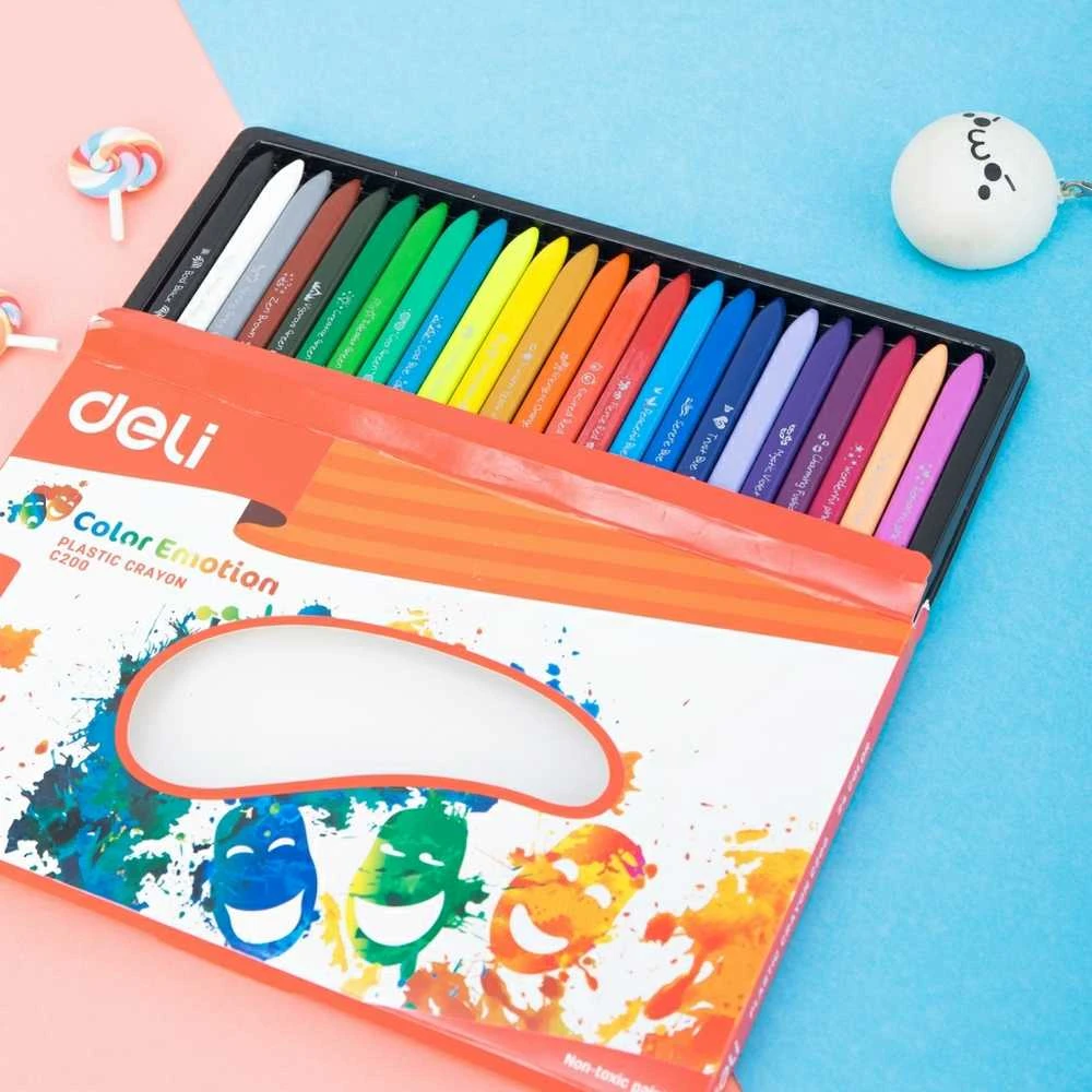 Plastikinės kreidelės DELI EC20020, 24 spalvų