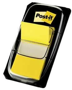 3M Lipnūs žymekliai Post-it, 25,4 x 43,2 mm, 50 lapelių, geltona