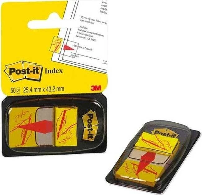3M Lipnūs žymekliai Post-it Parašas, 25,4 x 43,2 mm, 50 lapelių