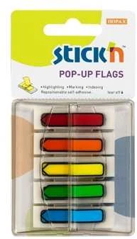 Stickxb4N *Plastikiniai žymekliai Stick´N 26003, Strėlytės, 45x12mm, 5 spalvos po 30 vnt, blisteryje