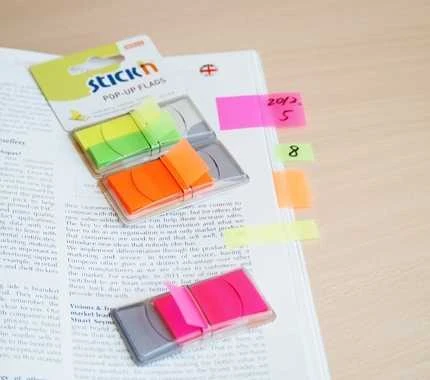 Stick N Find Plastikiniai žymekliai Stick´N 26010, 45x25mm, 50vnt., neoninės žalios spalvos, blisteryje