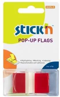 Stickxb4N Plastikiniai žymekliai Stick´N 26021, 45x25mm, 50vnt., raudonos spalvos, blisteryje