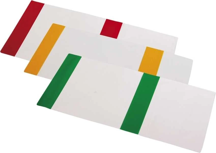 Panta_Plast Plastikinis aplankalas Panta Plast, A4, skaidrus, su reguliuojamu spalvotu krašteliu, 1vnt