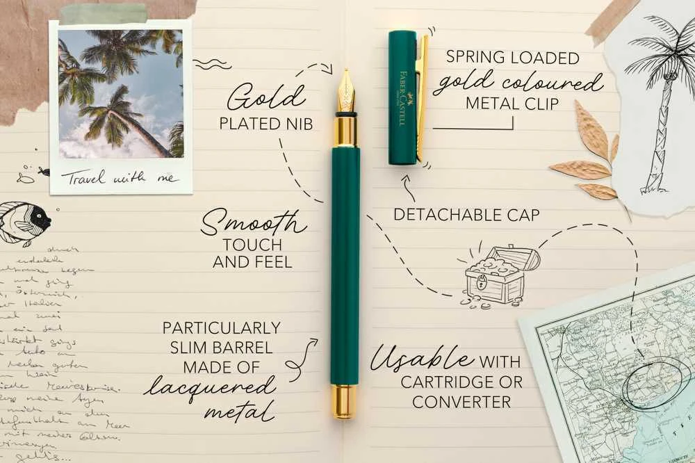 Plunksnakotis Faber-Castell Neo Slim auksinis rainforest, M