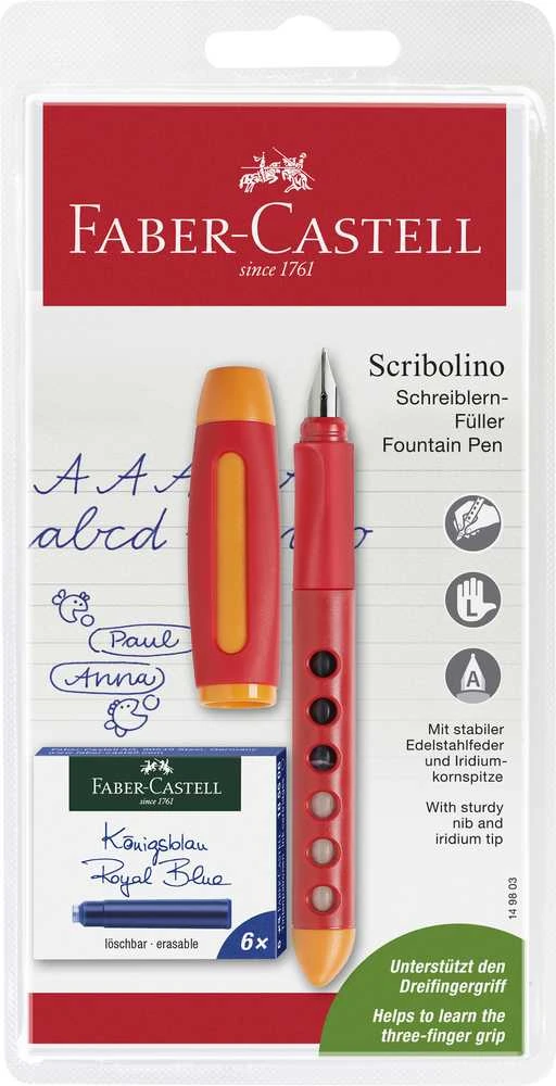 Plunksnakotis Faber-Castell Scribolino su 6 kaps.. kairiarankiams