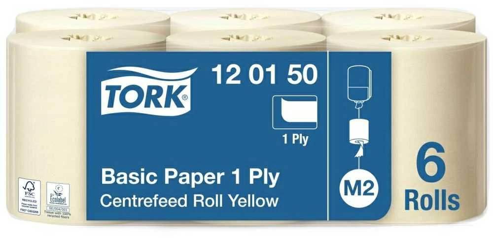 Rankšluostis Popieriniai rankšluosčiai TORK UNIVERSAL 310, M2 120150, 1 sl., 20,5 cm x 300 m, geltona sp.