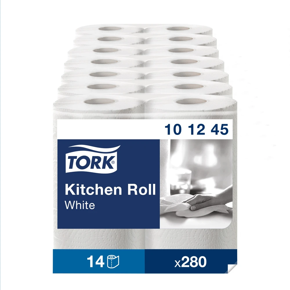 Popieriniai rankšluosčiai Tork Kitchen Roll, 2 sluoksniai, 101245, baltos spalvos, 2 vnt
