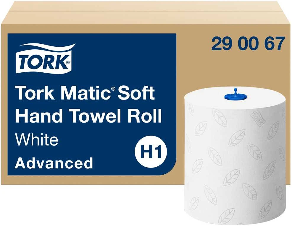 Popieriniai rankšluosčiai Tork Matic Soft Advanced H1 (290067), 2 sluoksniai, baltos spalvos, 150m, 612 lapelių