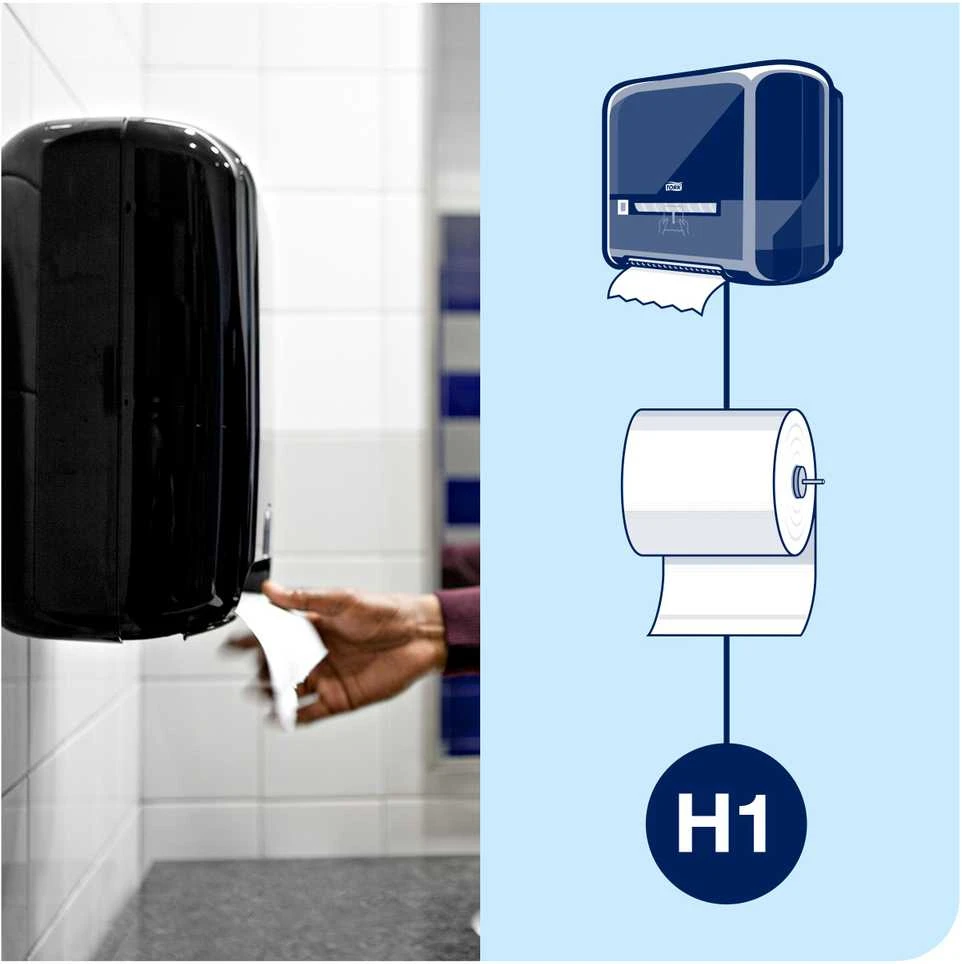 Popieriniai rankšluosčiai Tork Matic Soft Advanced H1 (290067), 2 sluoksniai, baltos spalvos, 150m, 612 lapelių