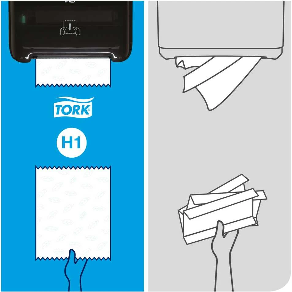 Mėlyna Popieriniai rankšluosčiai Tork Matic Soft Mėlyna Advanced H1 (290068), 2 sluoksniai, melsvos spalvos, 150m, 612 lapelių