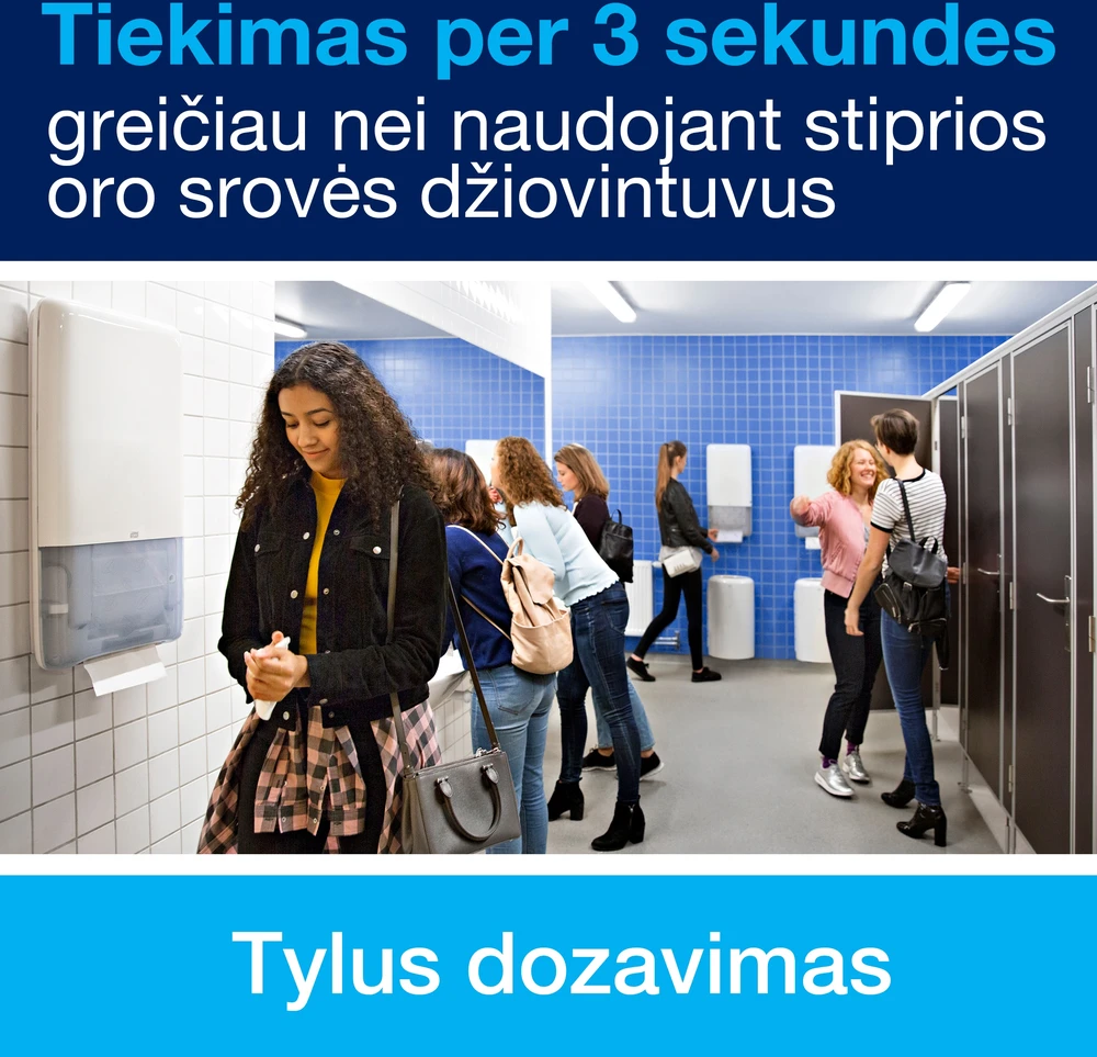 Popieriniai rankšluosčiai Tork PeakServe Continuous H5 (100585), 1 sluoksnio, baltos spalvos, lapeliais
