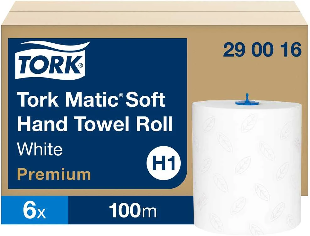 Popieriniai rankšluosčiai Tork Premium Matic Soft H1 (290016), 2 sluoksniai, baltos spalvos, 100m, 408 lapeliai