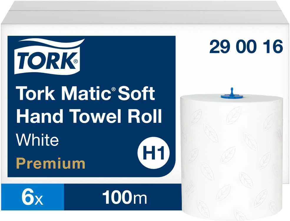 Popieriniai rankšluosčiai Tork Premium Matic Soft H1 (290016), 2 sluoksniai, baltos spalvos, 100m, 408 lapeliai