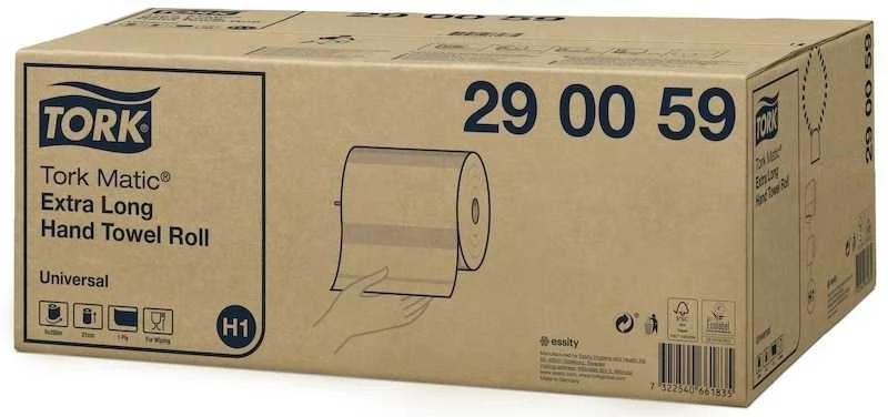 Popieriniai rankšluosčiai Tork Soft Universal H1 (290059), 1sluoksnis, baltos spalvos, 280m, 1142 lapeliai