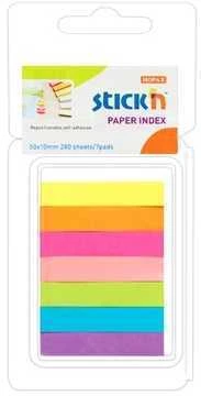 Stickxb4N Popieriniai žymekliai Stick´N 21618, 50x10mm, 7 neoninės spalvos po 40vnt., blisteryje