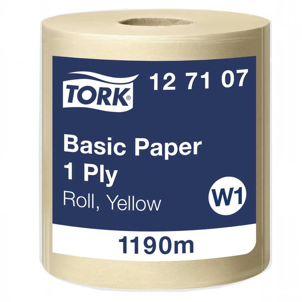 Pramoninis popierius Tork Basic Universal W1, 127107, 1 sluoksnis, gelsvos spalvos, 1190m
