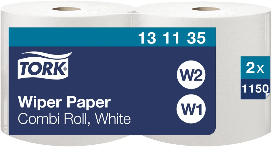 Pramoninis popierius Tork Wiper Advanced W1/W2, 460m, 1 sluoksnis, baltos spalvos, 131135