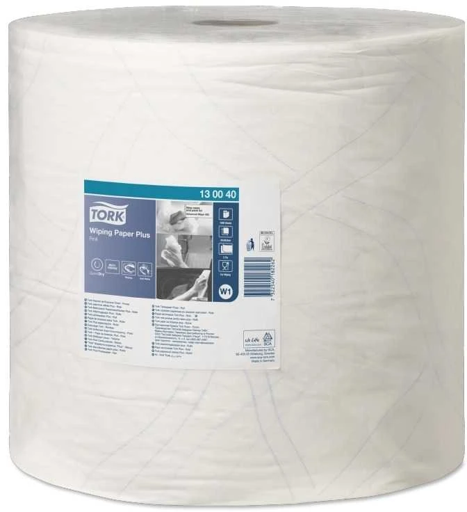 Pramoninis popierius Tork Wiper Plus Advanced W1, 130040, 2 sluoksniai, baltos spalvos, 510m