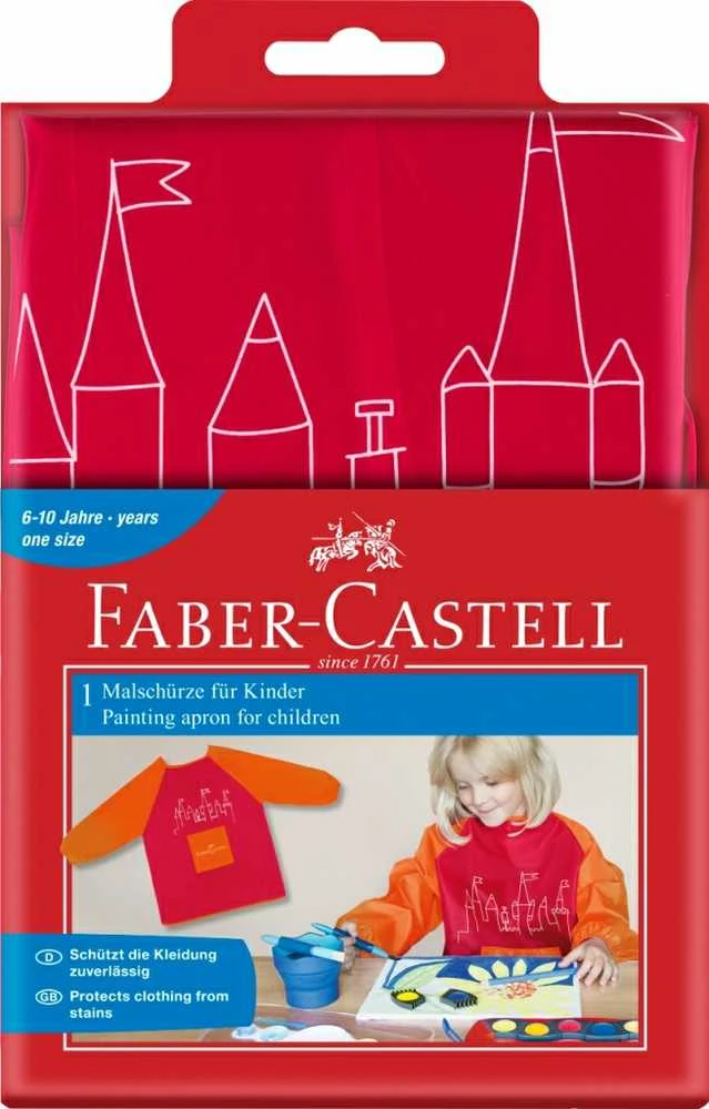 Prijuostė Faber-Castell su rankovėmis, mergaitėms, rožinės spalvos