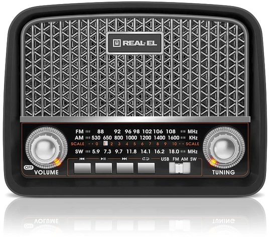 Radijas REAL-EL X-520 juodos spalvos