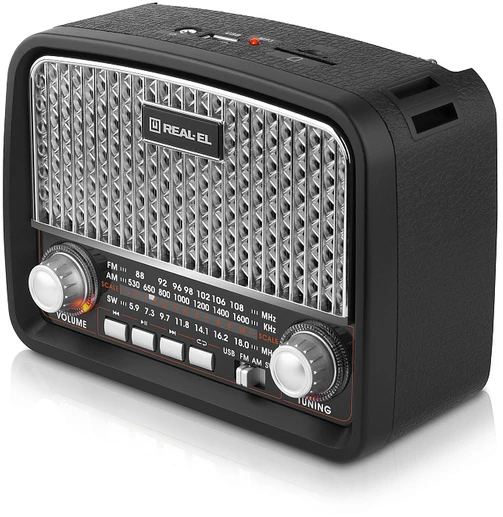 Radijas REAL-EL X-520 juodos spalvos