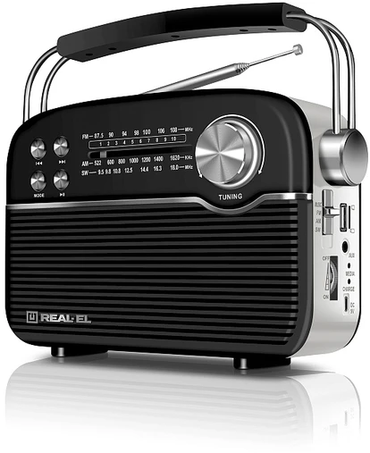 Radijas REAL-EL X-545 juodos spalvos