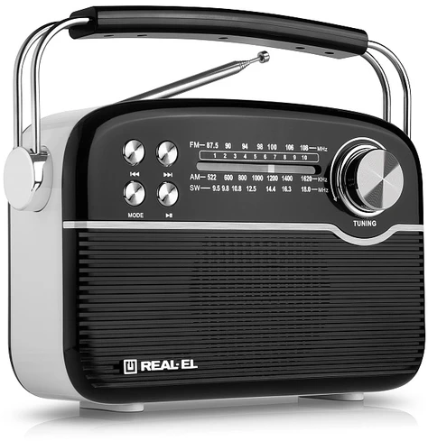 Radijas REAL-EL X-545 juodos spalvos