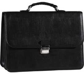Dokumentų rankinė Panta Plast Classic I, dviejų skyrių, 410×335×160 mm, juoda