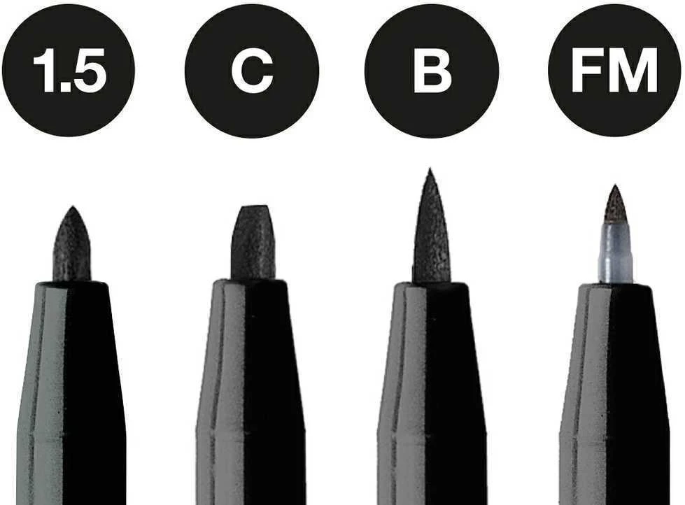 Rašikliai piešimui Faber-Castell Pitt Artist Pen #199, 4vnt (1.5, C, B, FM)