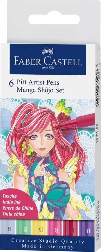 Rašikliai piešimui Faber-Castell PITT artist pen Shôjo 6 spalvų
