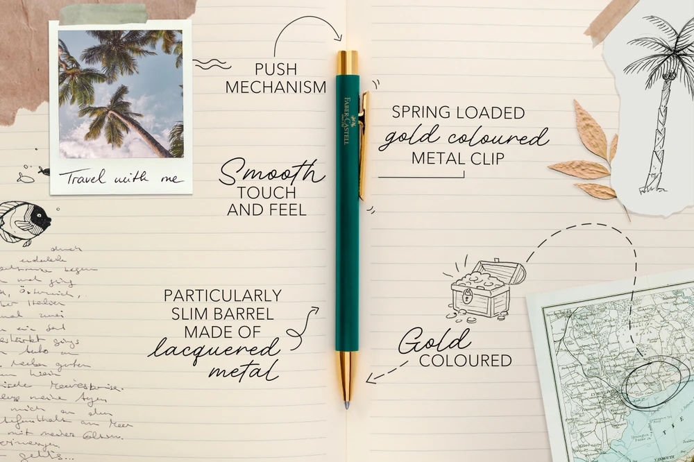 Rašiklis Faber-Castell Neo Slim auksinis rainforest