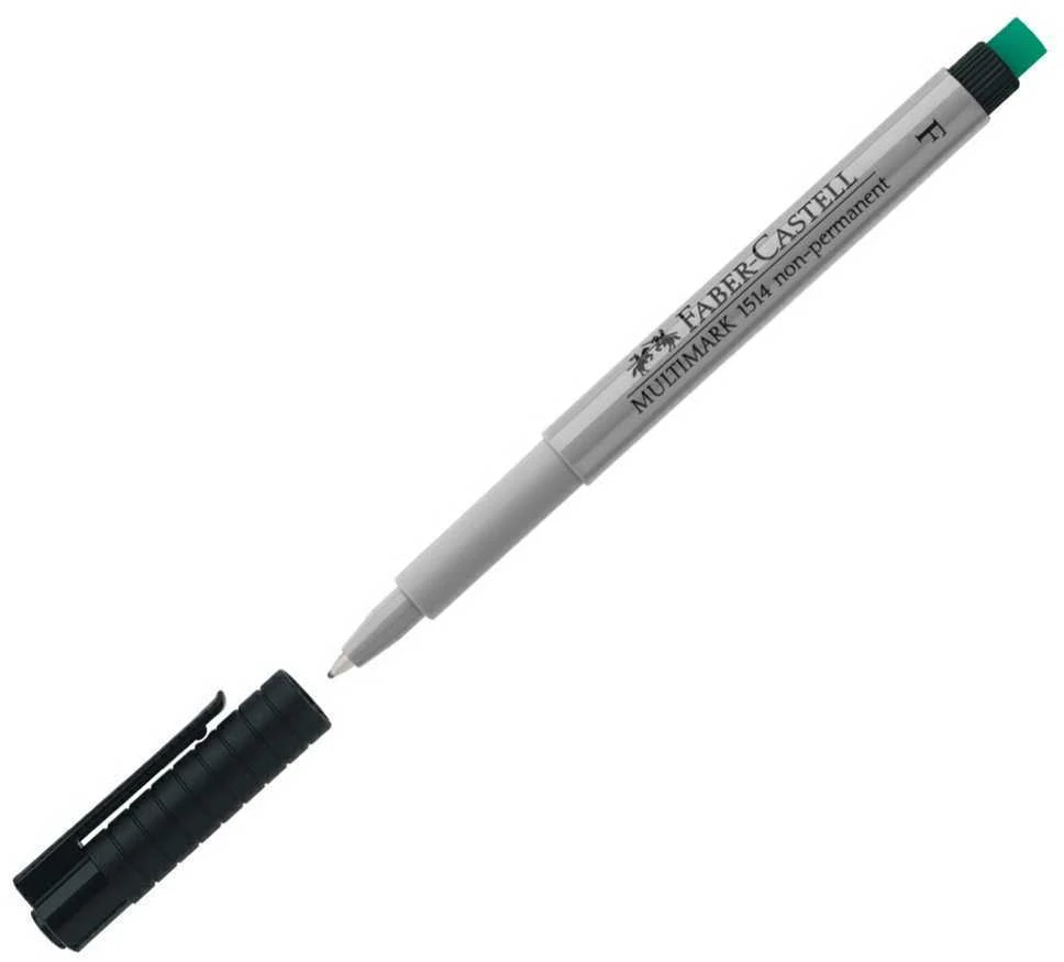 Rašiklis nepermanentinis Faber-Castell MULTIMARK F, 0,6mm, su trintuku, juodos spalvos