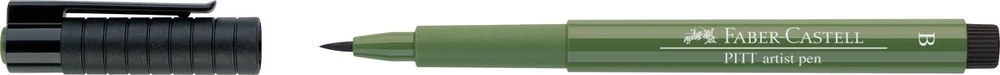 Rašiklis piešimui Faber-Castell PITT Artist Pen B, teptukinis, #174 Chromium Žalias Opaque