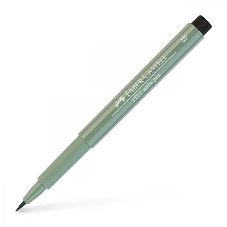 Rašiklis piešimui Faber-Castell PITT Artist Pen B, teptukinis, #172 Earth Žalias
