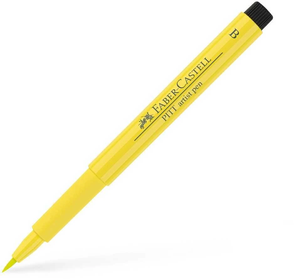 Rašiklis piešimui Faber-Castell PITT Artist Pen B, teptukinis, #104 Light Geltona Glaze