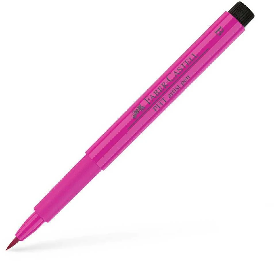 Rašiklis piešimui Faber-Castell PITT Artist Pen B, teptukinis, #125 Middle Violetinė Rožinė